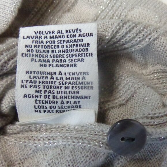 Ruby Road Size Petite Small Light Gray/Silver Sparkly Cardigan - Picture 5 of 9